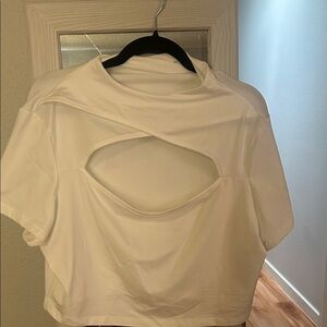 SHEIN White Cut-Out Crop Top